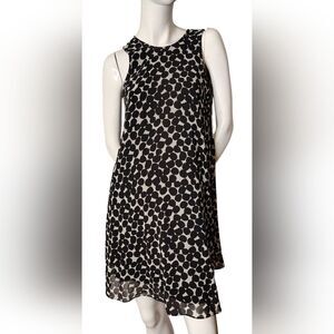 Calvin Klein Black & White Sleeveless Patterned Mini Dress Holiday Party Sz 2